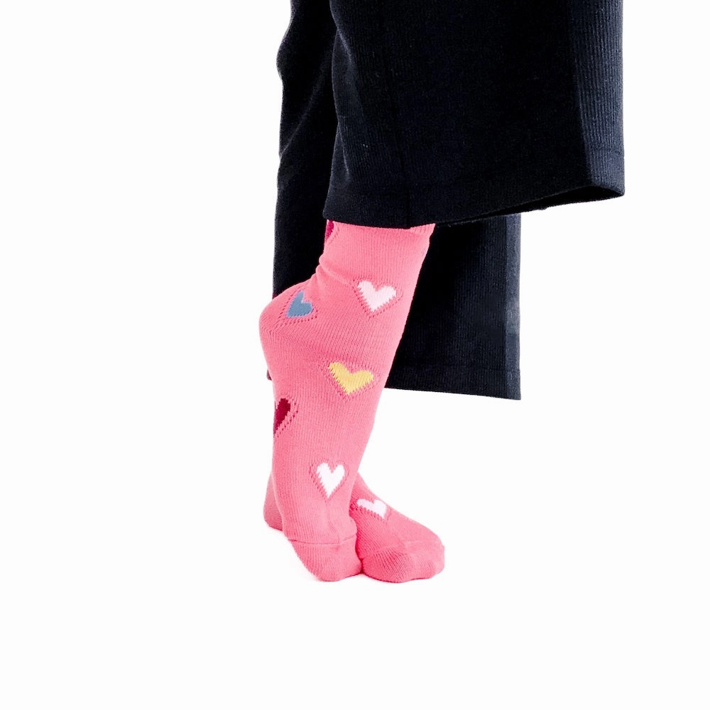 Forever and Always Valentines Heart Mid-Calf Socks