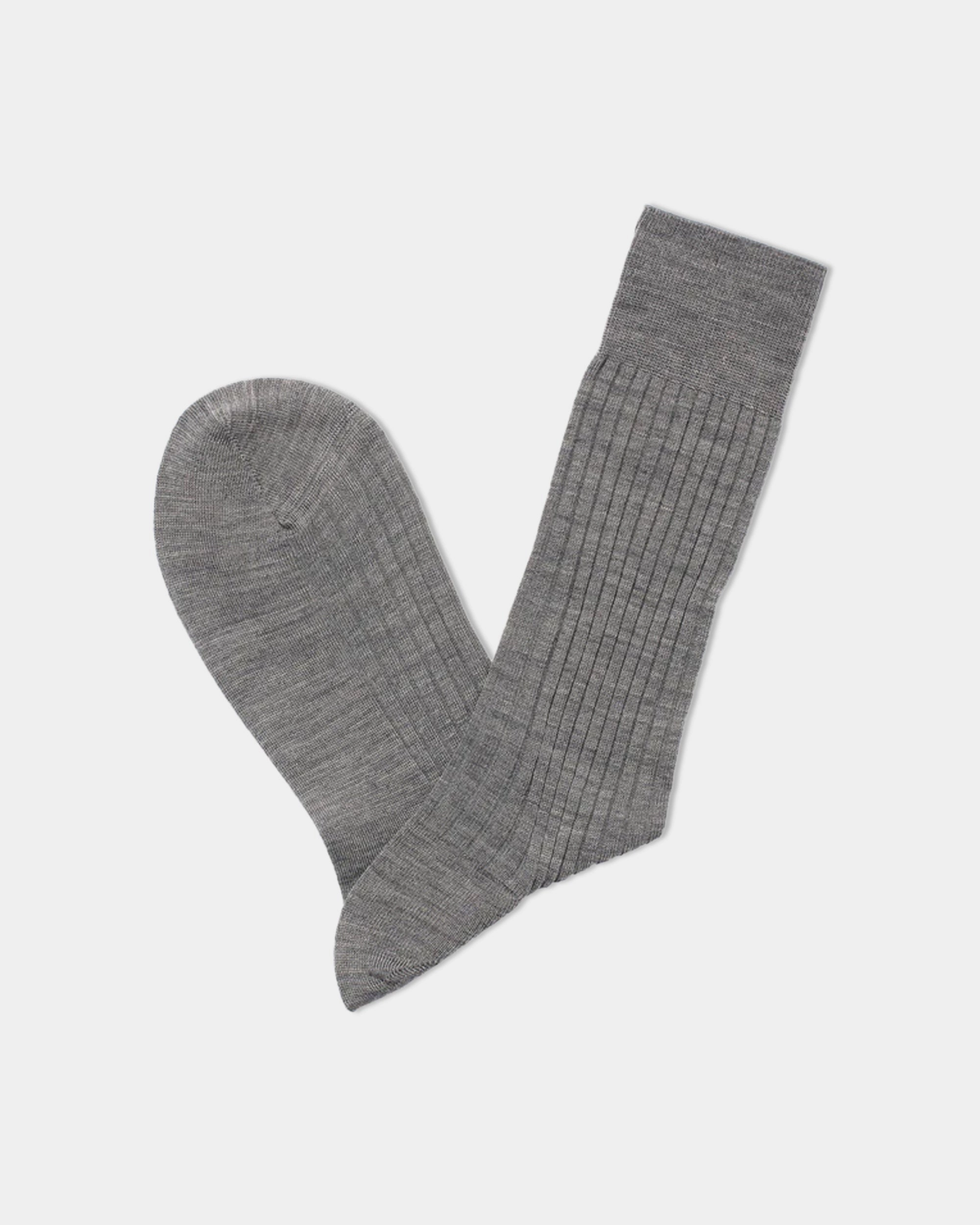 GREY MID-CALF HOSE WOOL SOCKS