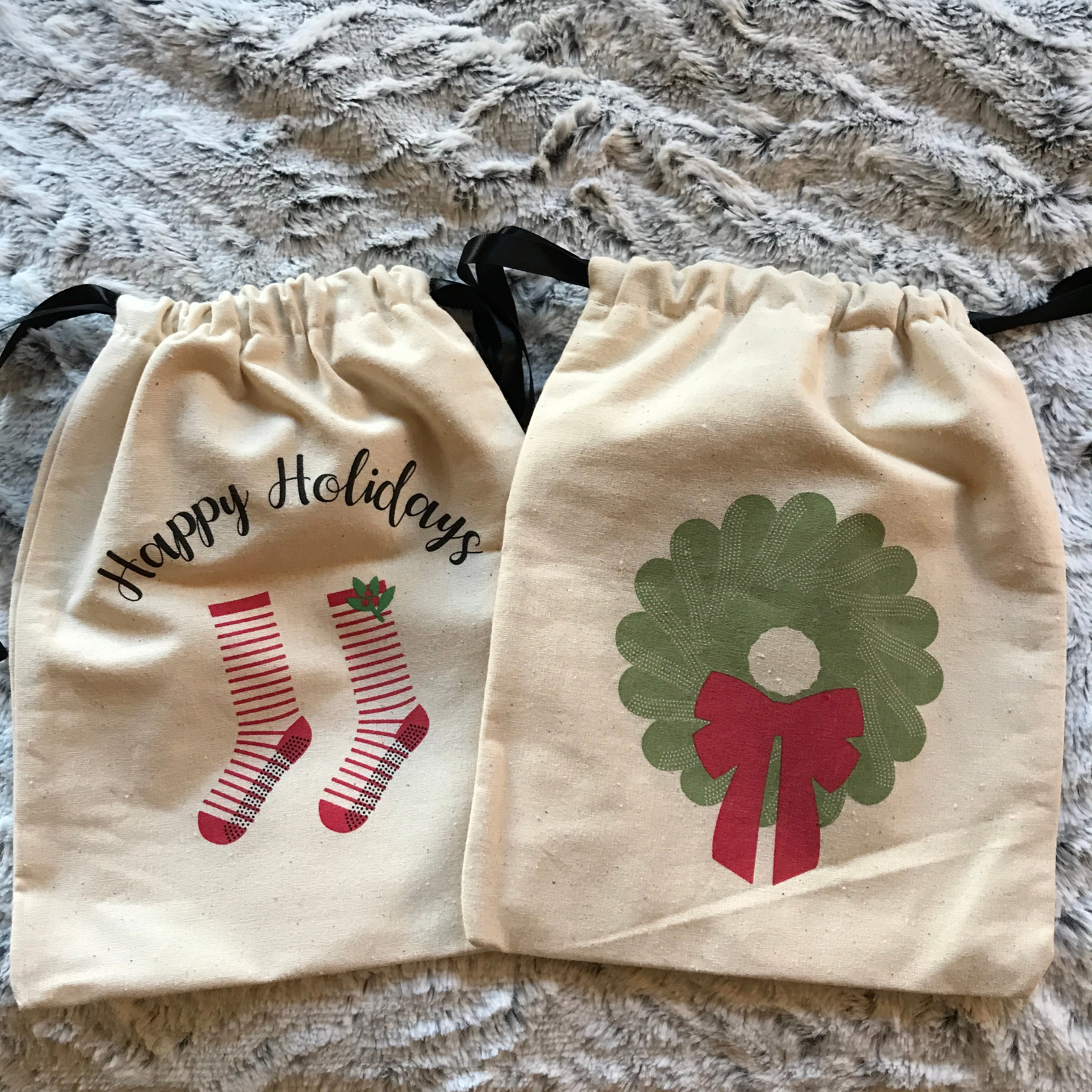 Grip Sock Bag - Grip Sock Wreath Holiday