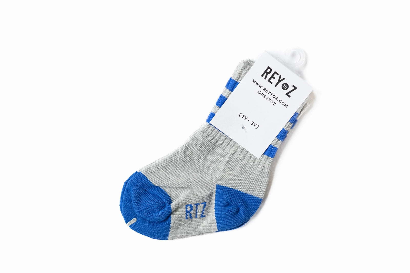 Heather Grey & Blue Stripe Socks