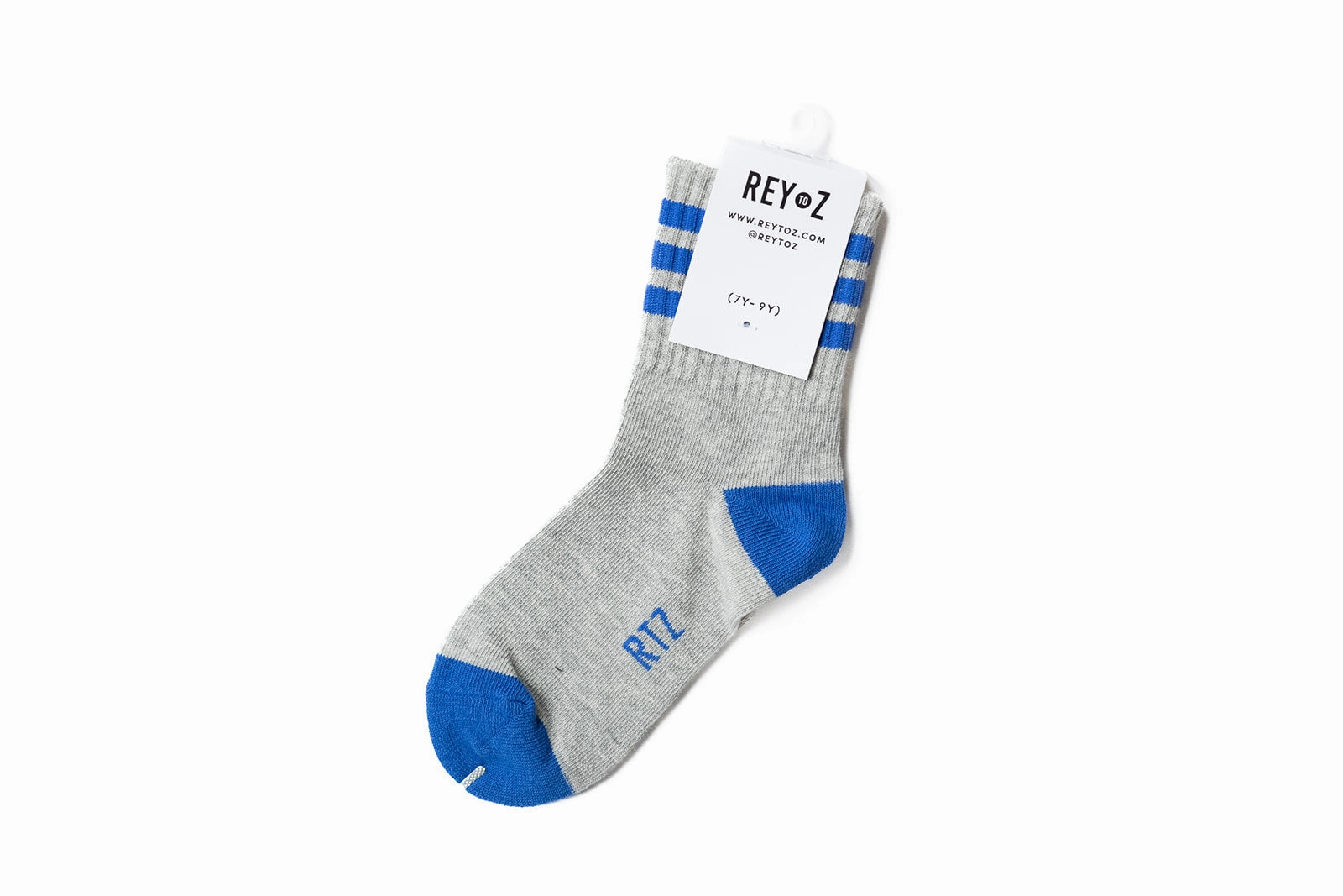Heather Grey & Blue Stripe Socks