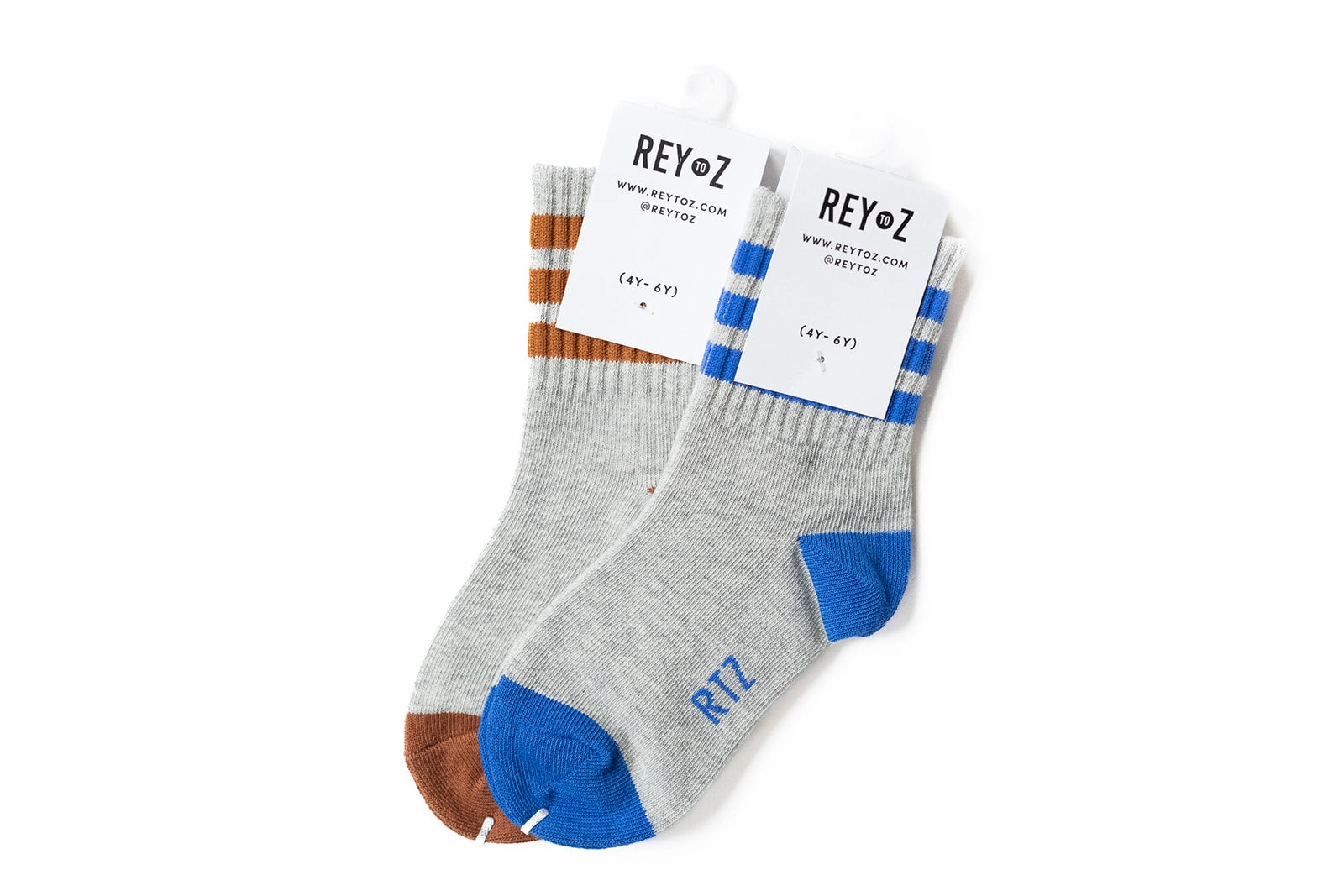 Heather Grey & Blue Stripe Socks