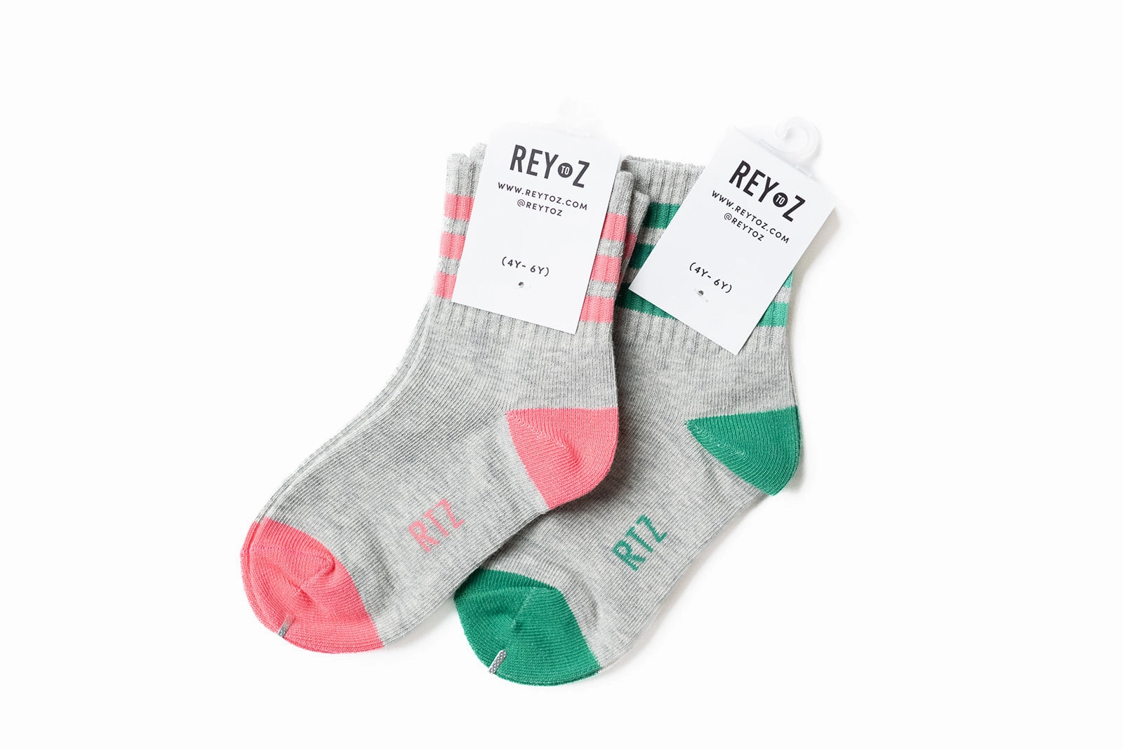 Heather Grey & Green Stripe Socks