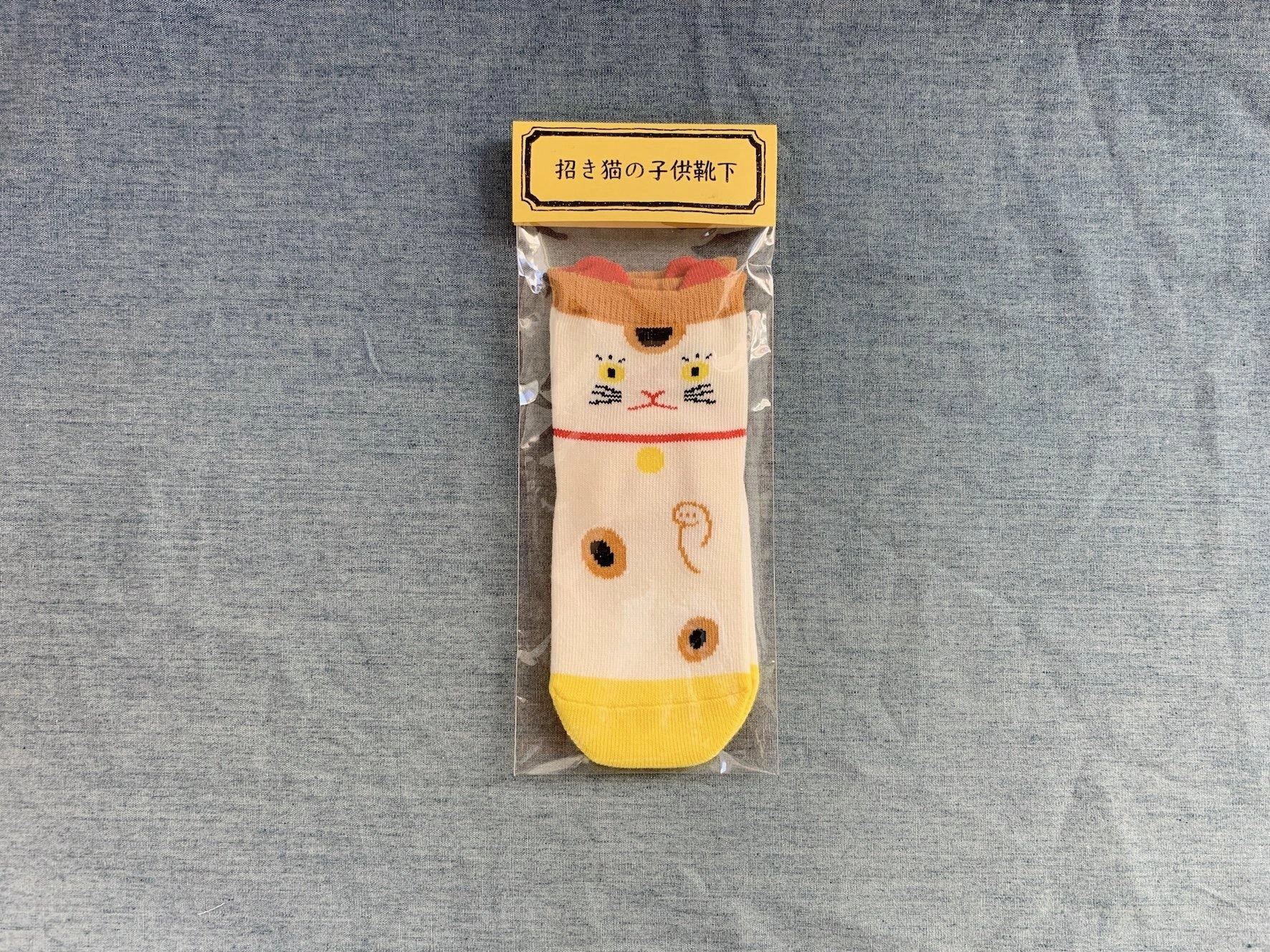 Kids socks characters - Lucky Cat / Kokeshi Doll
