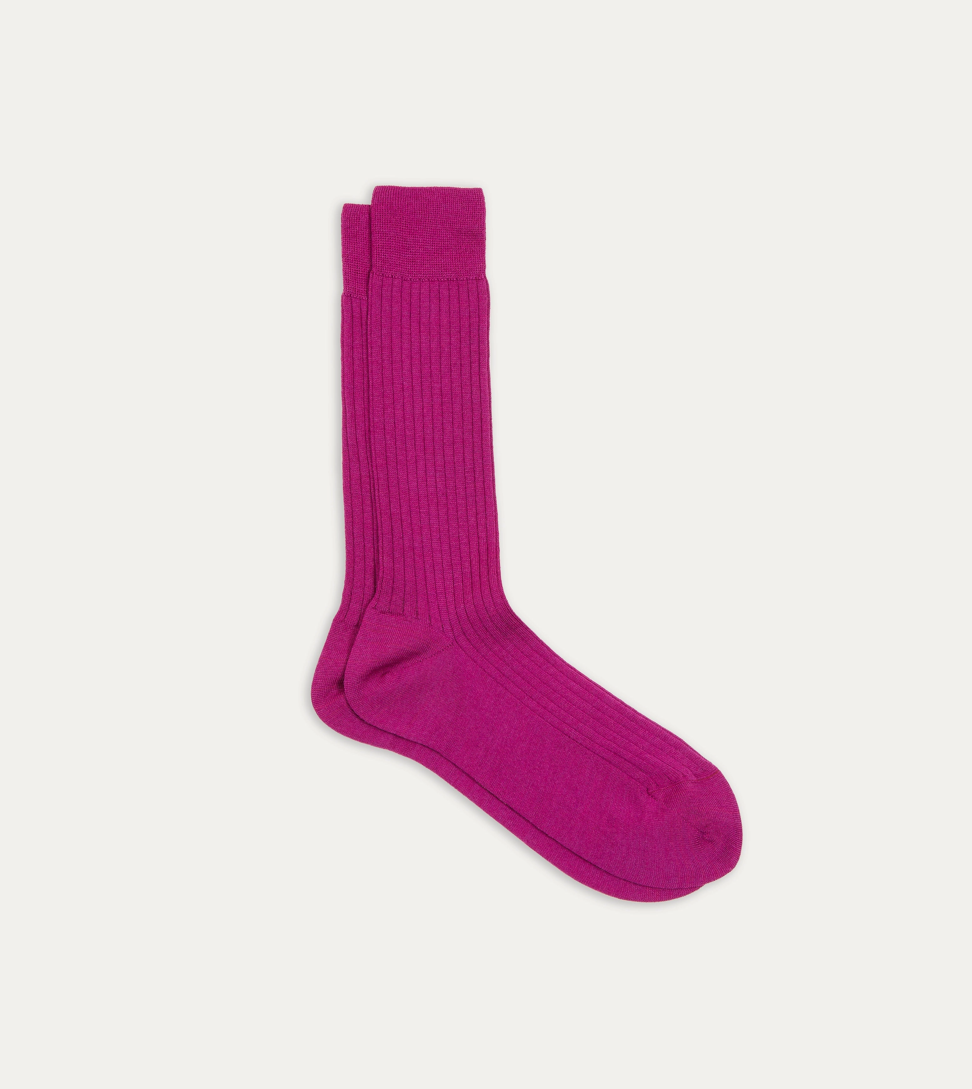Magenta Wool Mid-Calf Socks