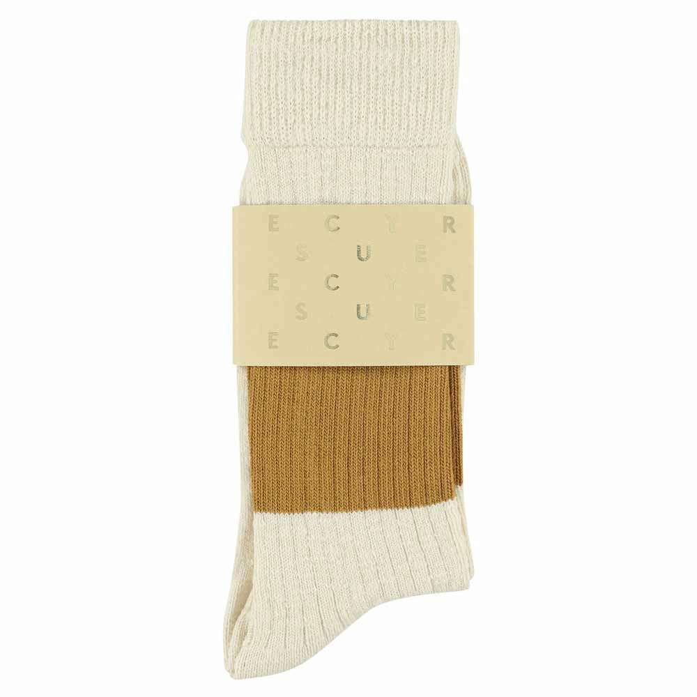 Melange Band Socks - Ecru / Mustard