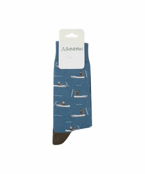 Men's Cotton Socks - Blue Fishing Boat
