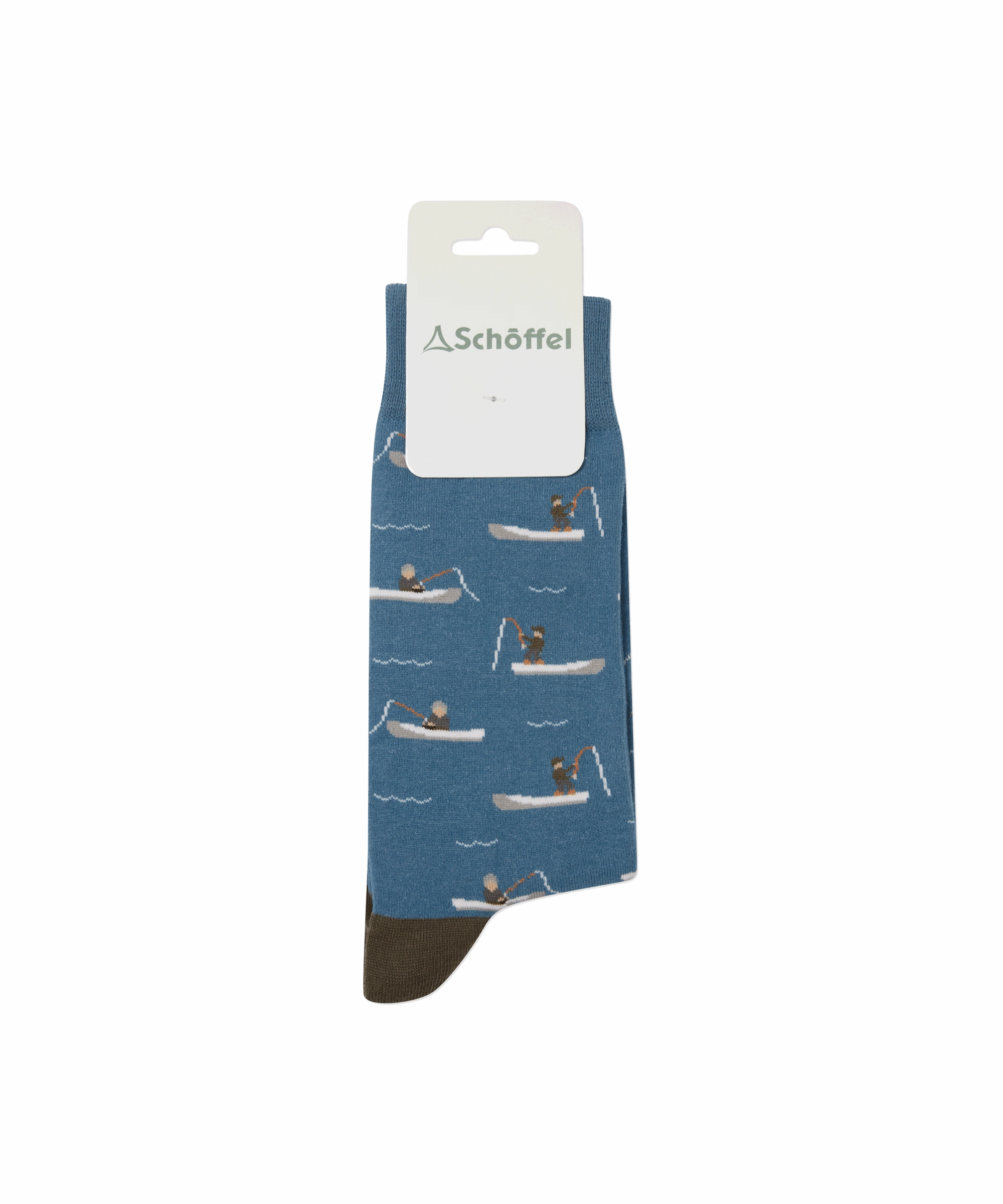 Men's Cotton Socks - Blue Fishing Boat