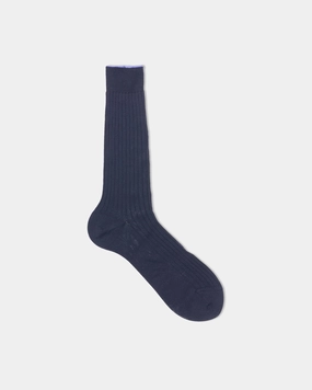 NAVY COTTON MID-CALF SOCKS