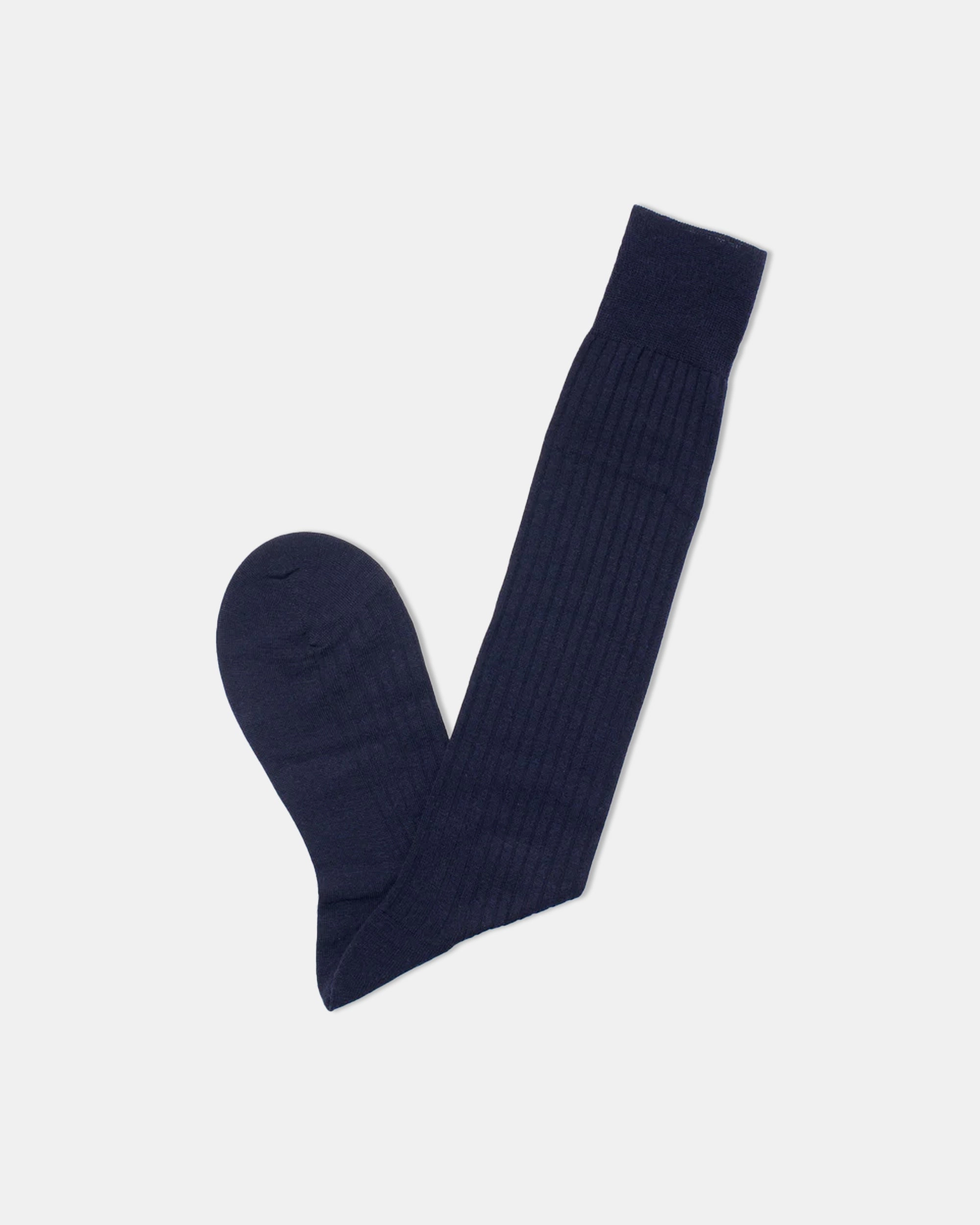NAVY OVER-CALF HOSE WOOL SOCKS