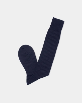 NAVY OVER-CALF HOSE WOOL SOCKS