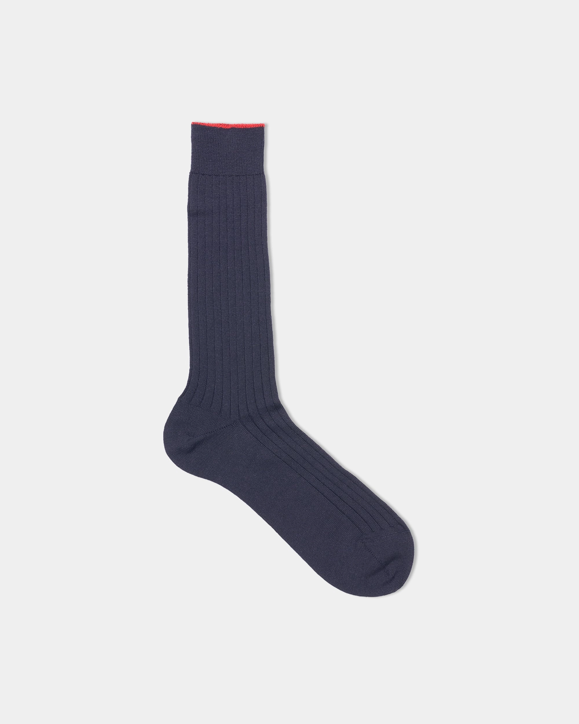 NAVY WOOL MID-CALF SOCKS