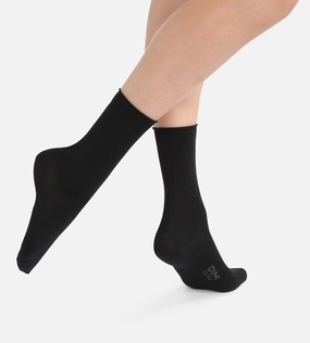 Pack of 2 pairs of black cotton modal socks for women