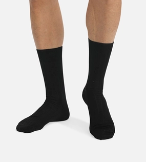 Pack of 2 pairs of black lisle socks for men