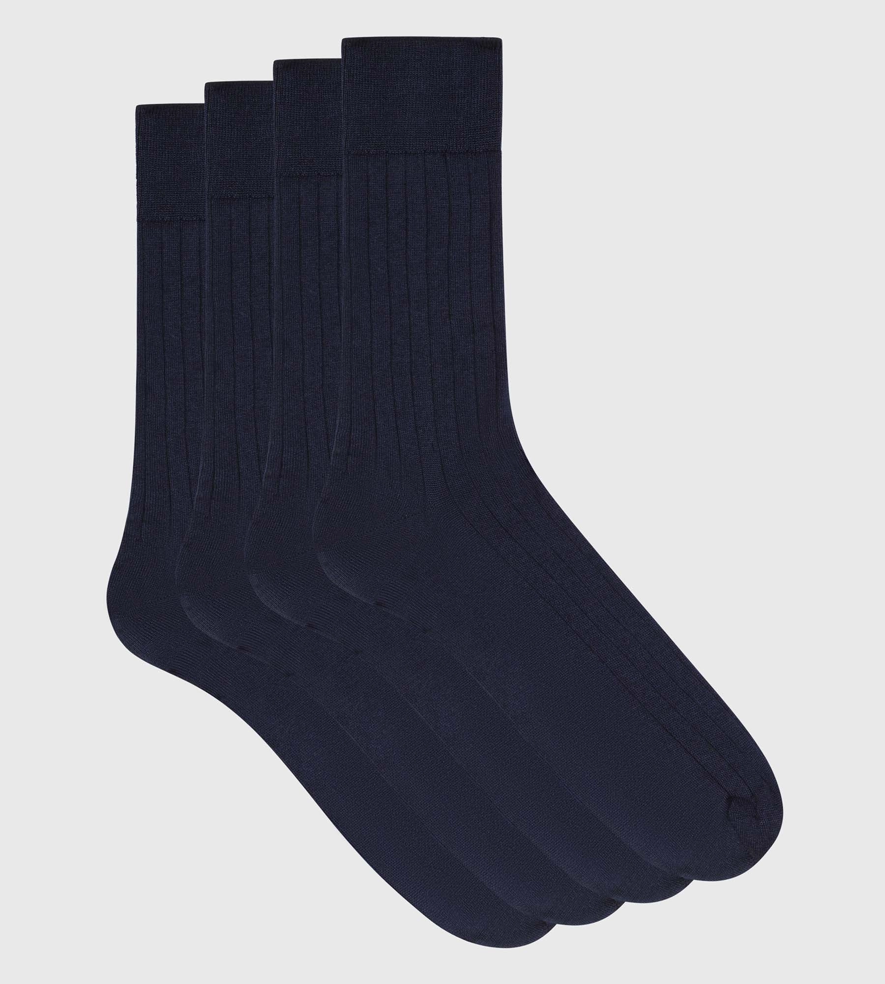 Pack of 2 pairs of men's socks in cotton Navy blue in Scottish thread Dim
