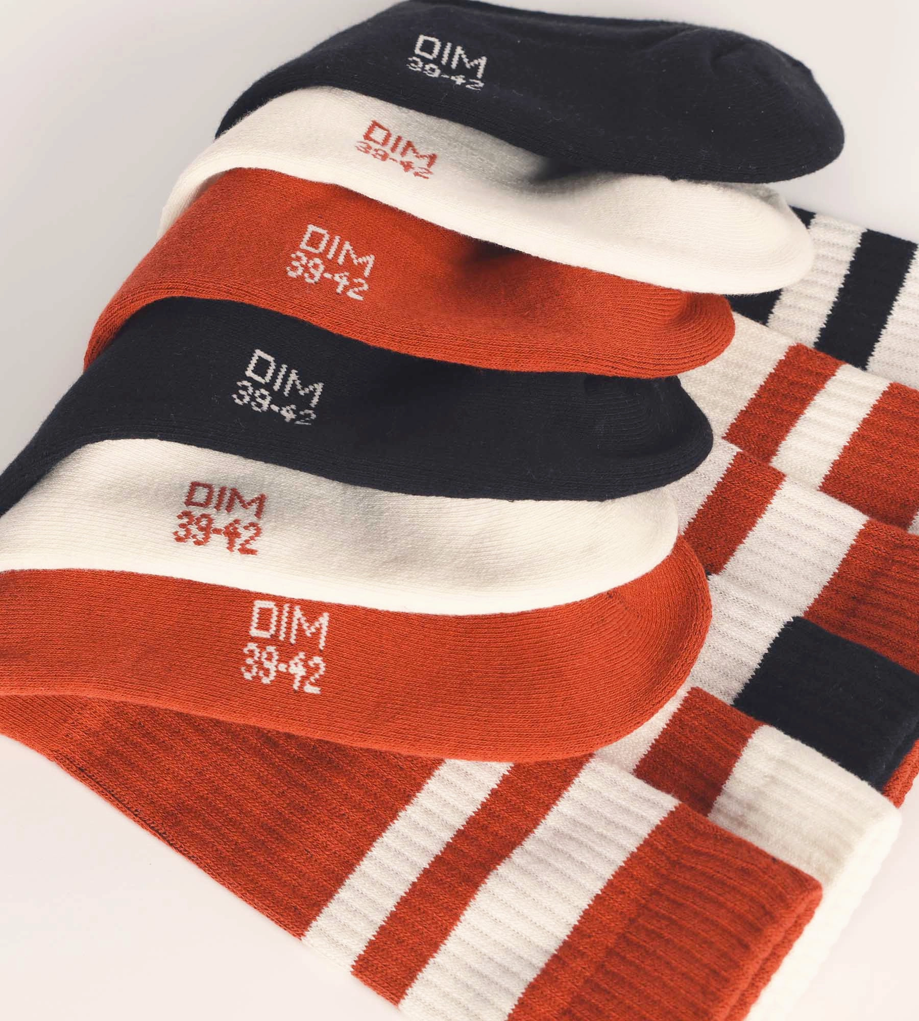 Pack of 3 pairs of EcoDim Sport red cotton socks for men