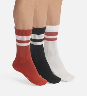 Pack of 3 pairs of EcoDim Sport red cotton socks for men