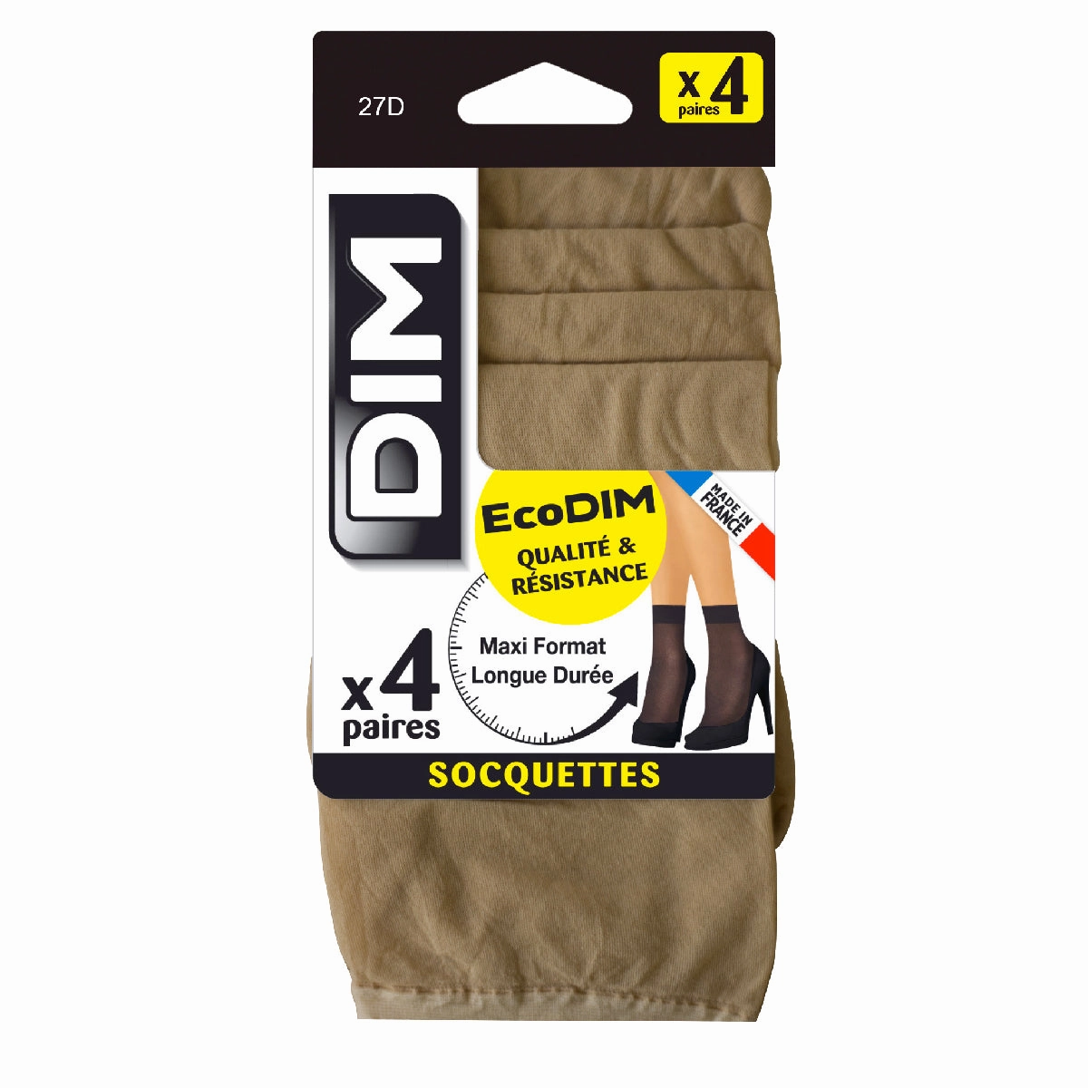 Pack of 4 EcoDIM semi-opaque suede socks 30D