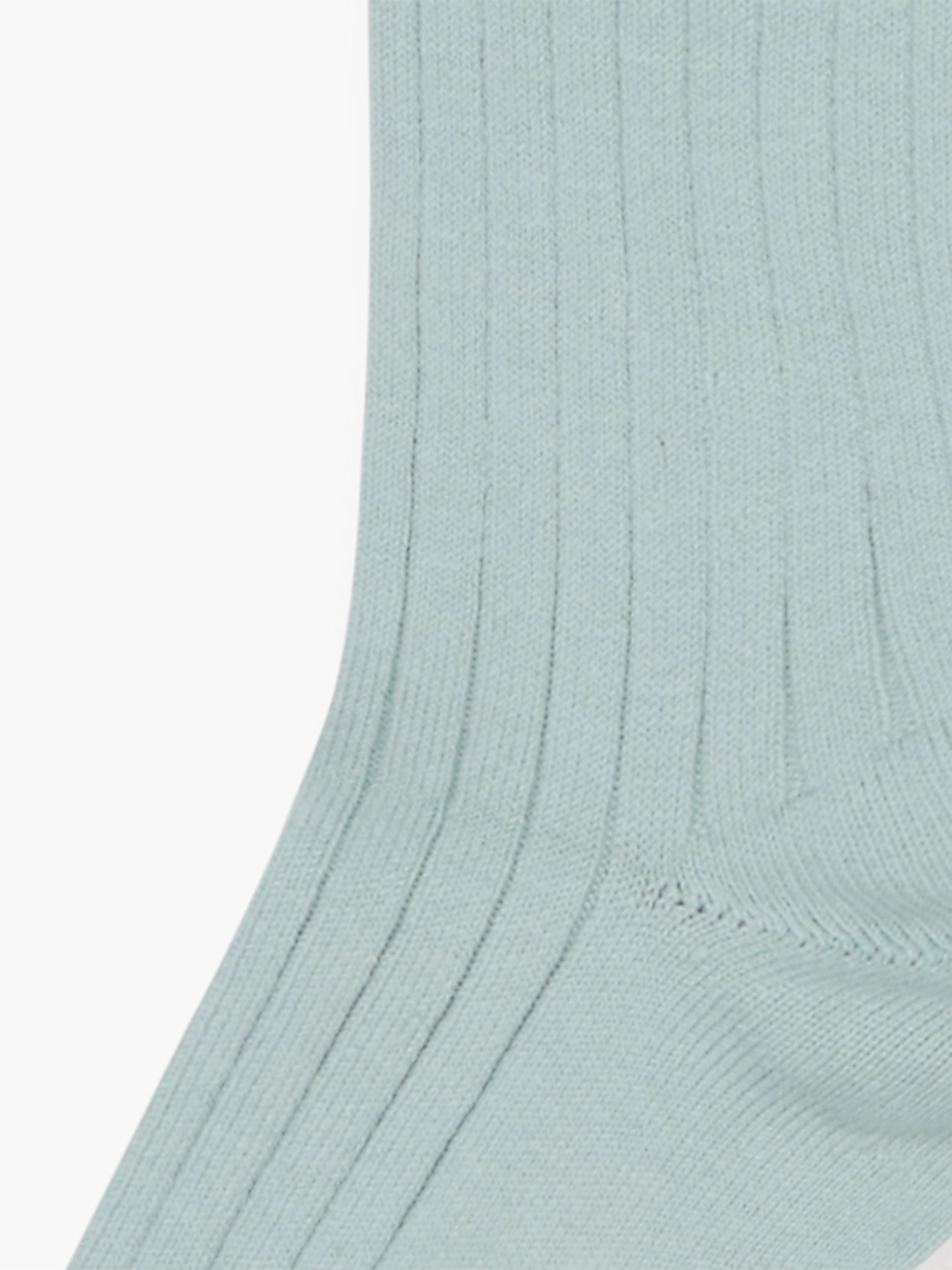 Pale Green Ribbed Knee High Kids Socks