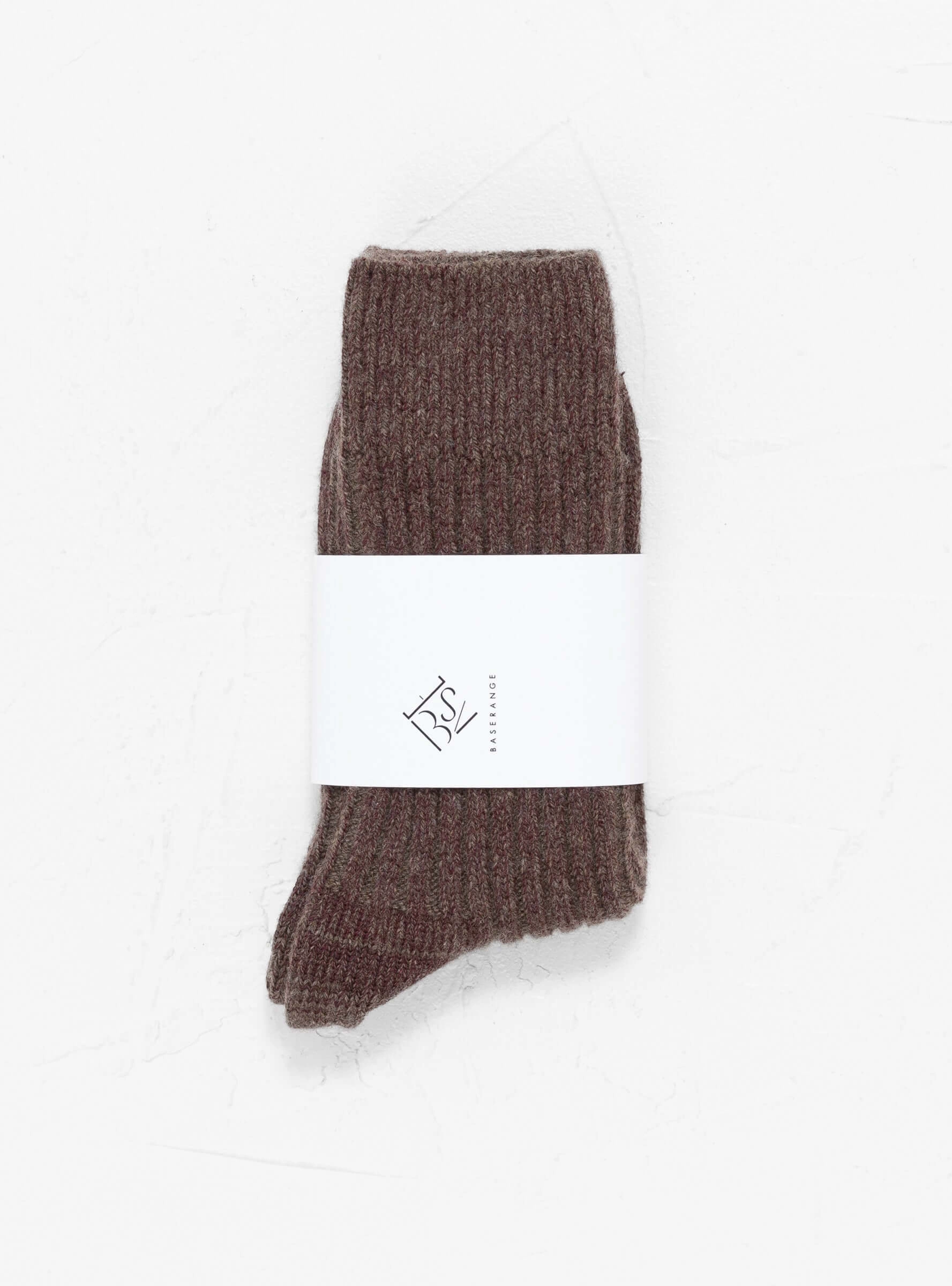 Rib Overankle Socks Teak Brown/Angle Burgundy