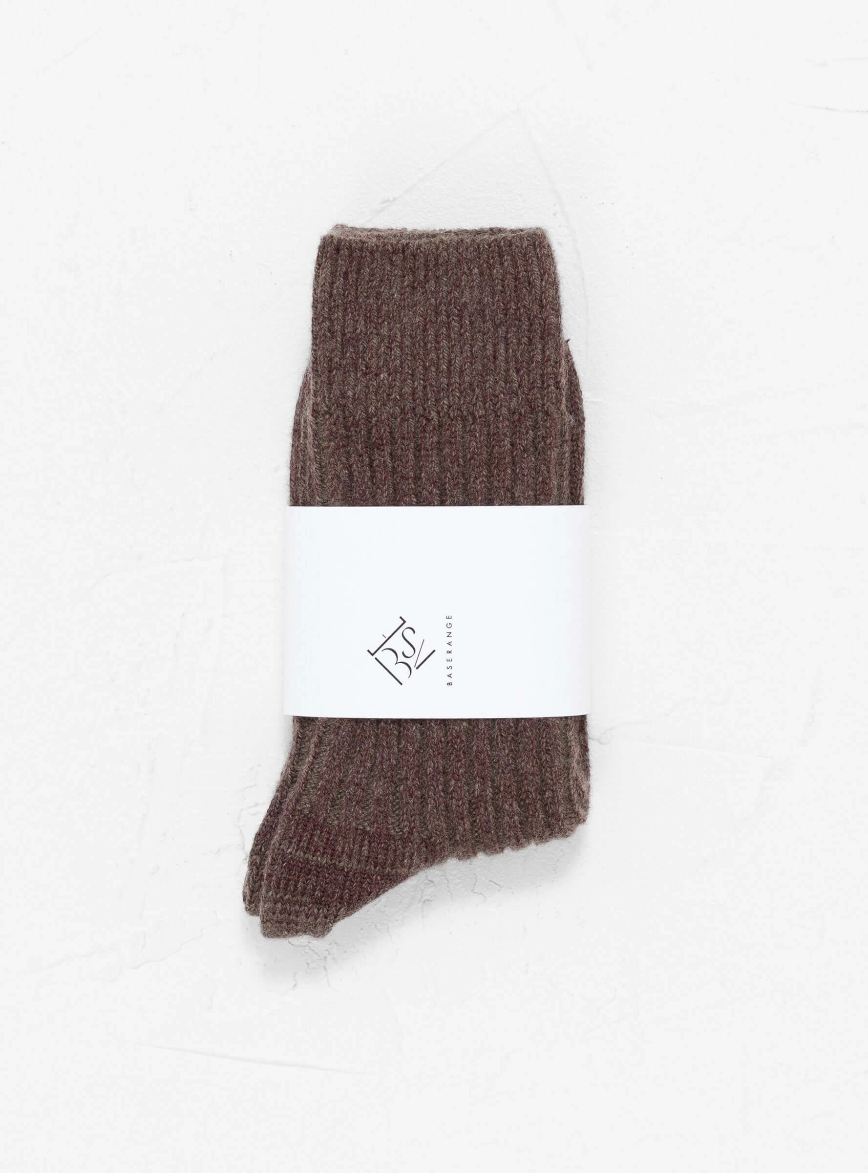 Rib Overankle Socks Teak Brown/Angle Burgundy