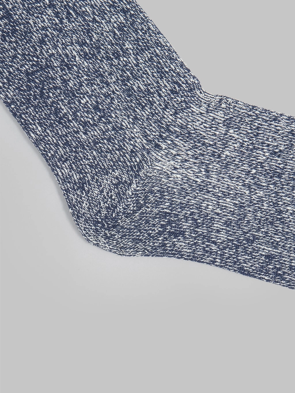 ROTOTO Double Face Crew Socks Silk & Cotton Dark Grey/Navy