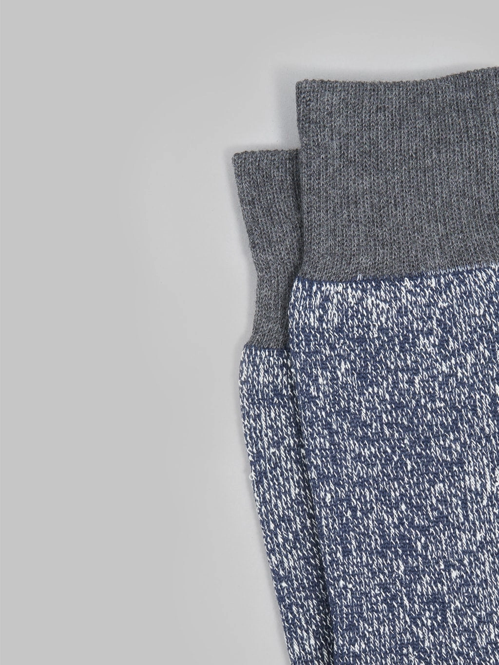 ROTOTO Double Face Crew Socks Silk & Cotton Dark Grey/Navy
