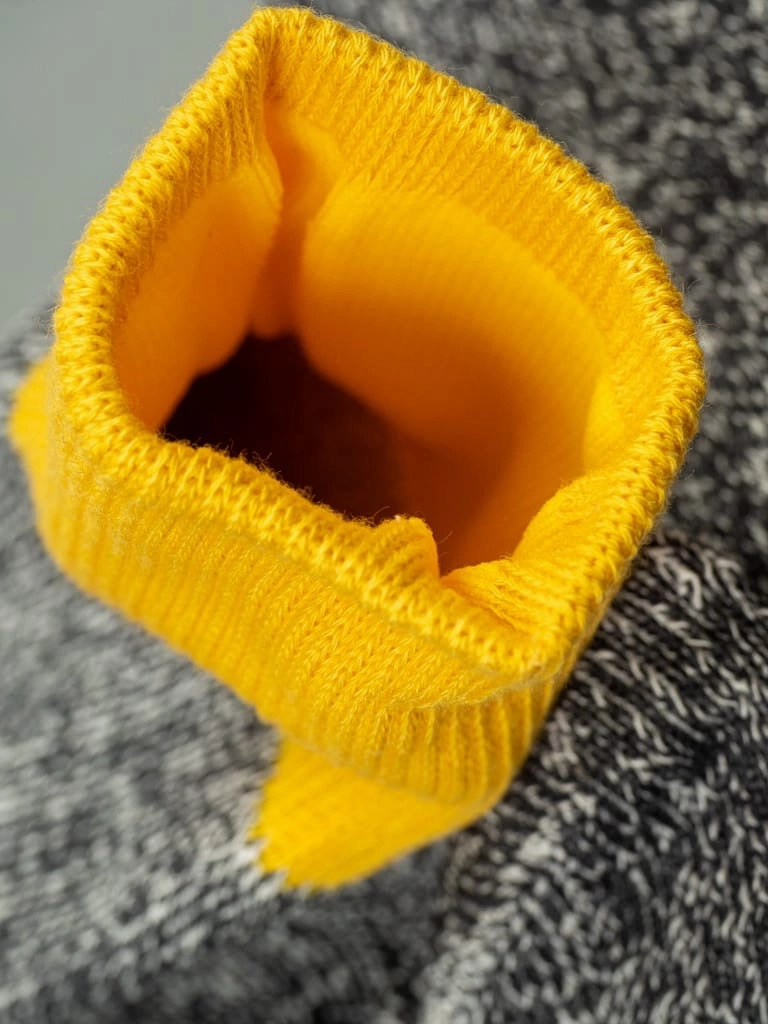 ROTOTO Double Face Crew Socks Silk & Cotton Yellow/Charcoal