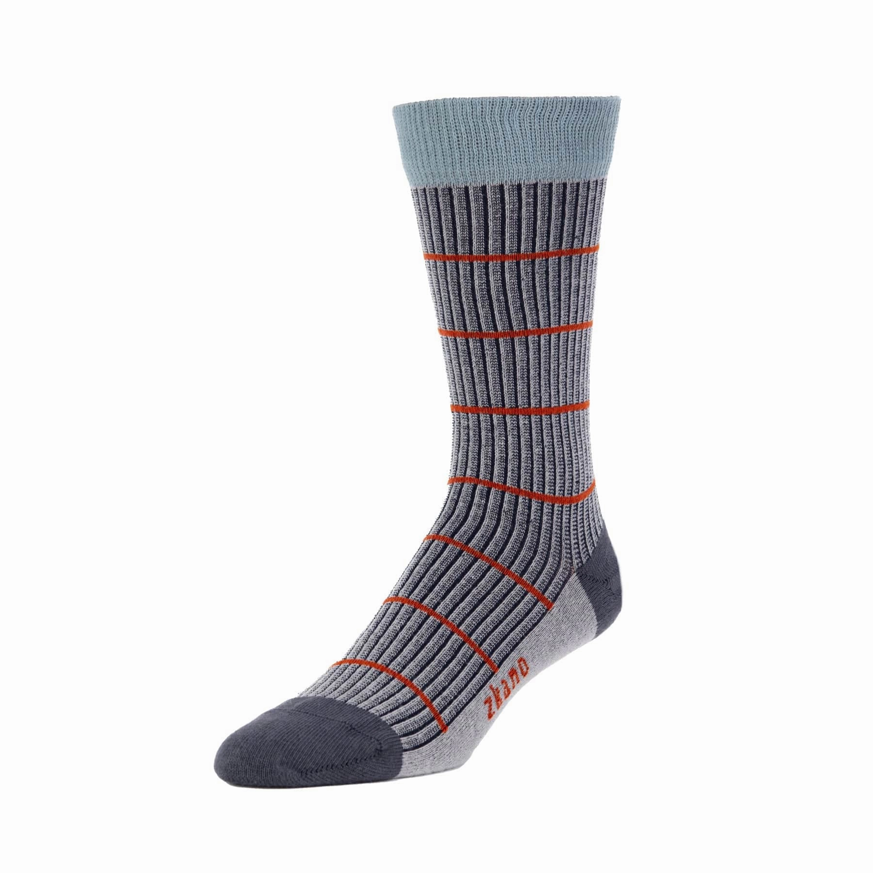 Shadow Stripe - Organic Cotton Crew Socks - Heather