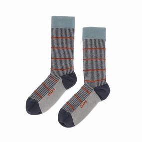 Shadow Stripe - Organic Cotton Crew Socks - Heather