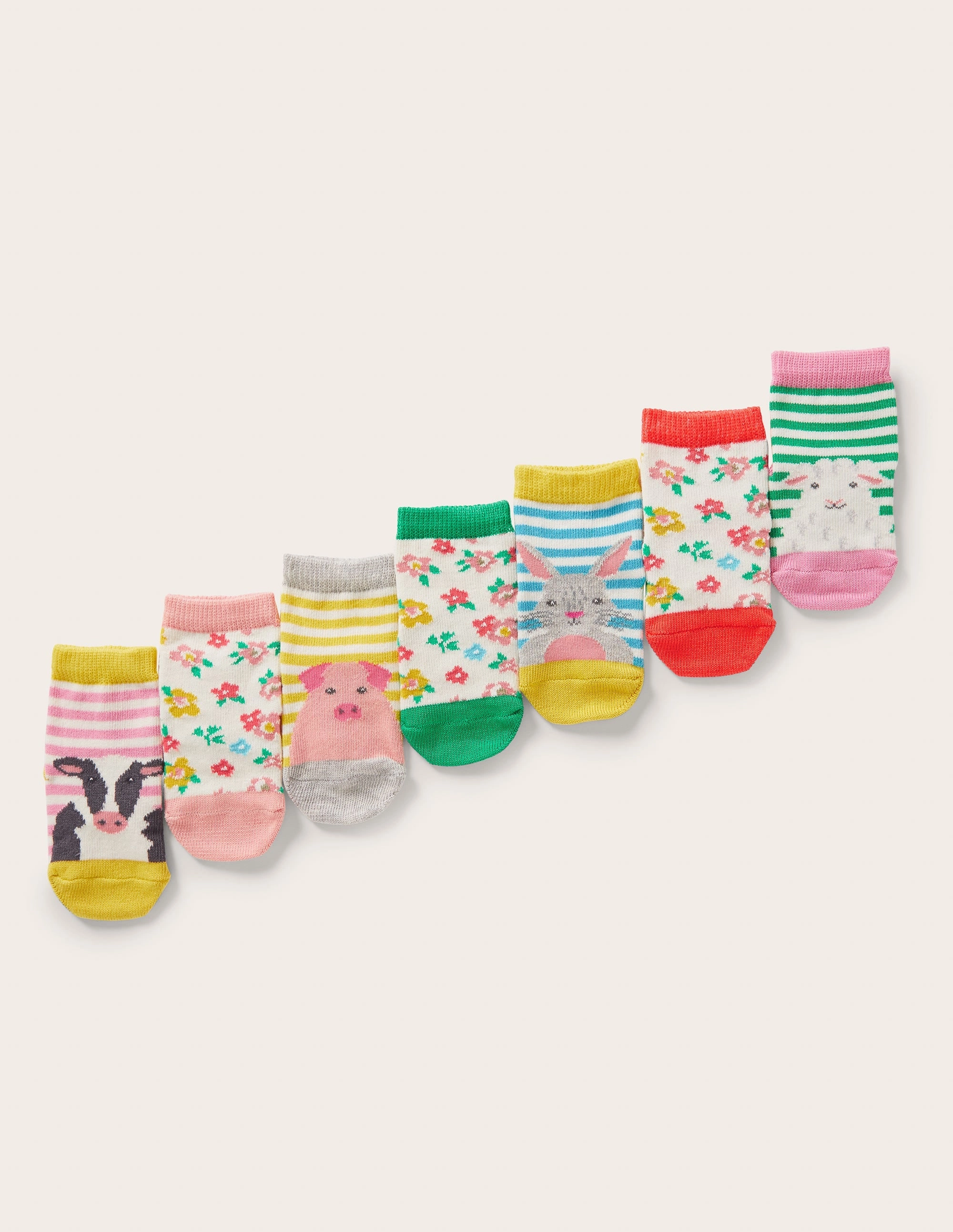 Sock Box 7 Pack-Floral Farm Animals