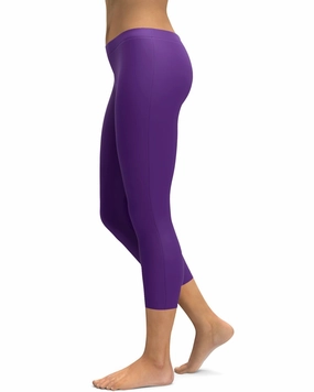 Solid Deep Purple Capris