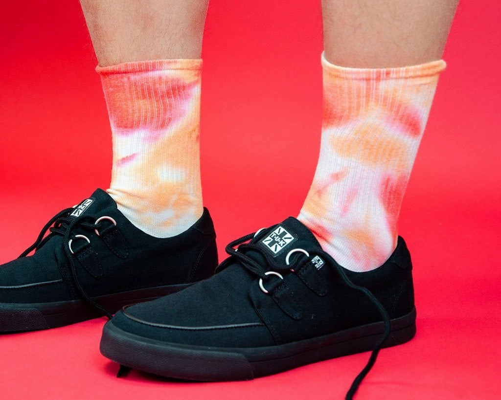 Tie-Dye Orange Crew Sock