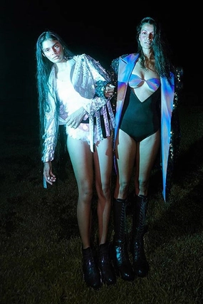 Vogue Italia in Retro Circular-sequined Leotard