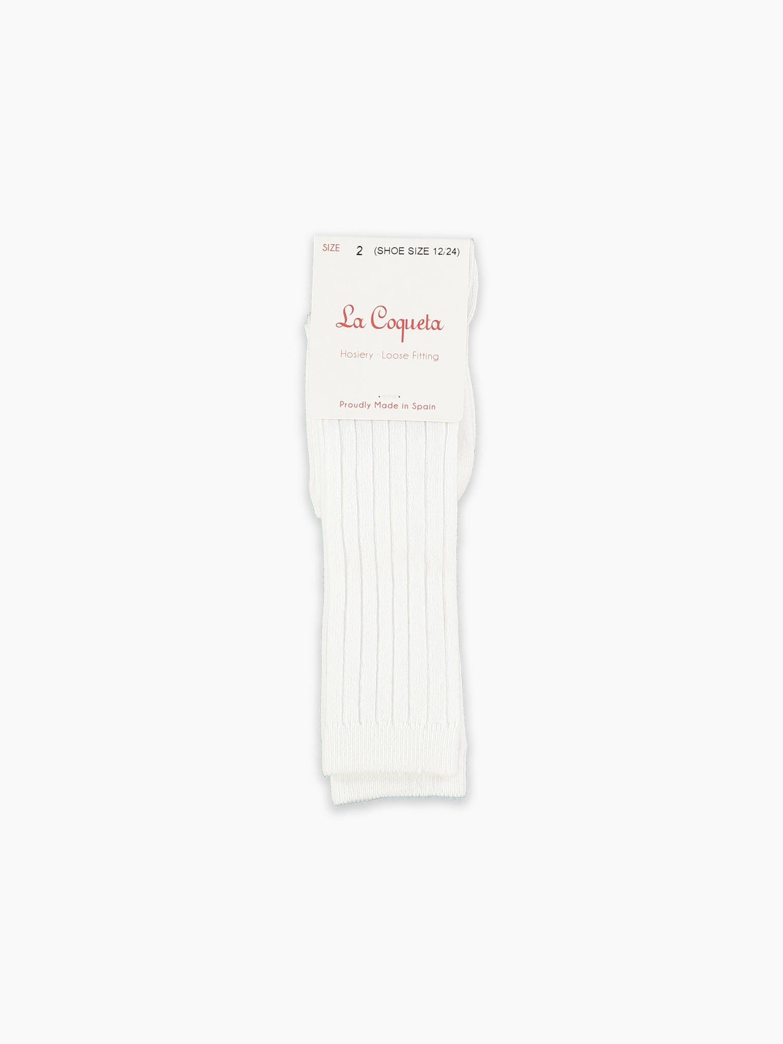 White Ribbed Knee High Kids Socks