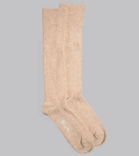 Wide-Rib Cashmere-blend Socks Beige
