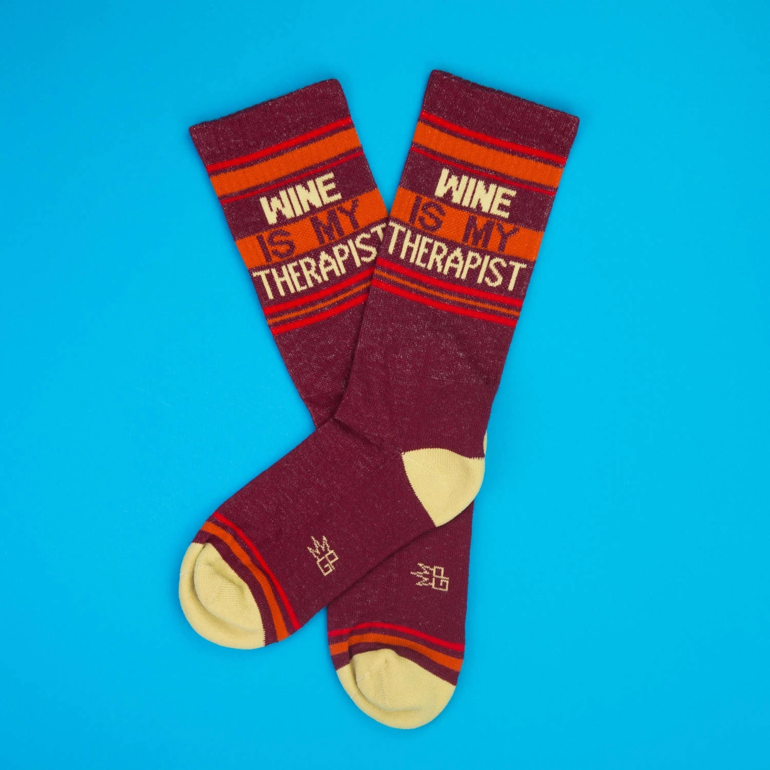 Wine is My Therapist - Gym Crew Socks