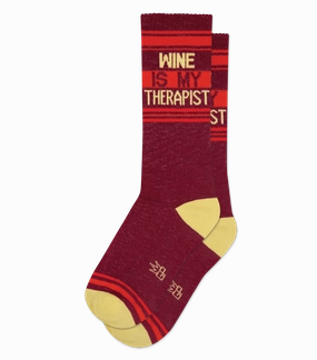 Wine is My Therapist - Gym Crew Socks
