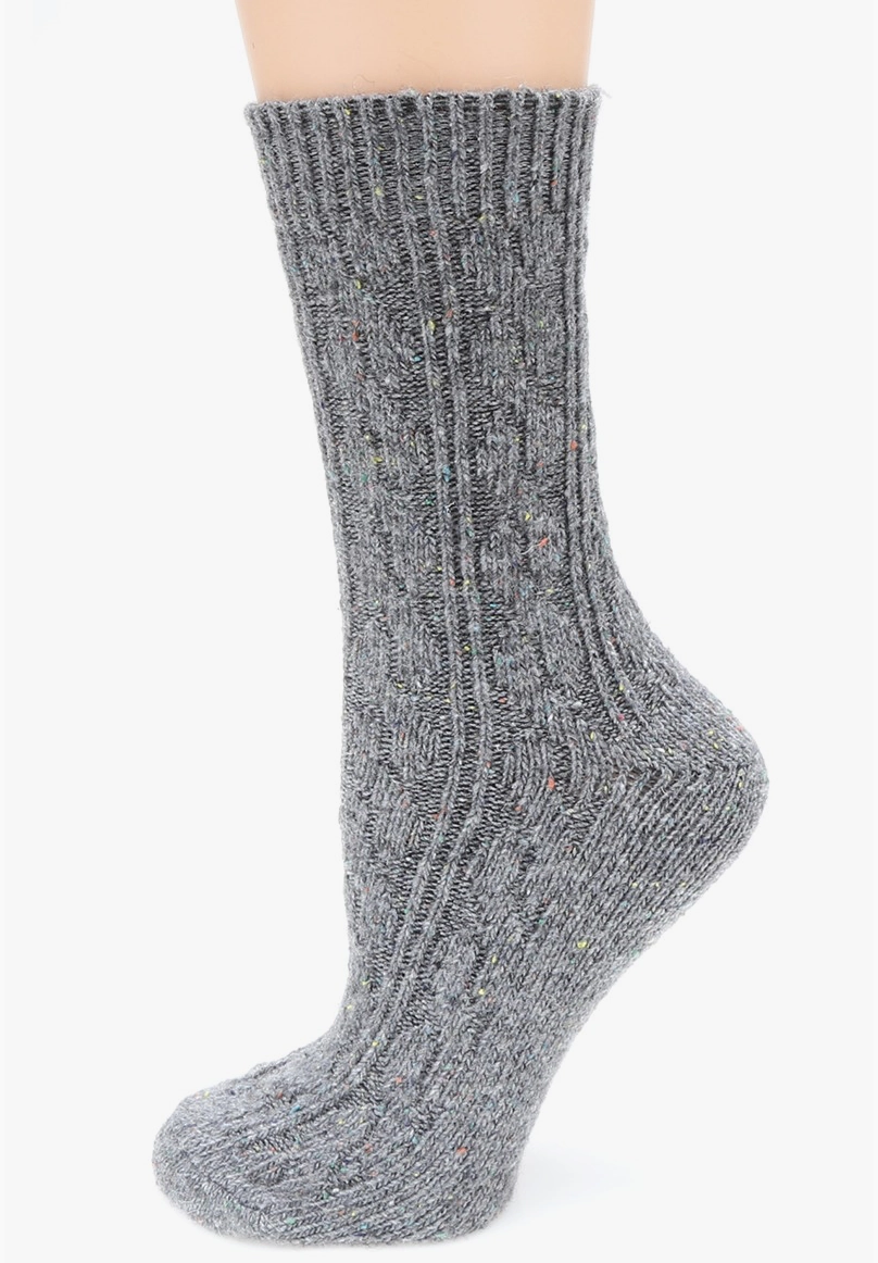 Women's Cable Knitted Wool Blend Crew Length Socks - Final Sale