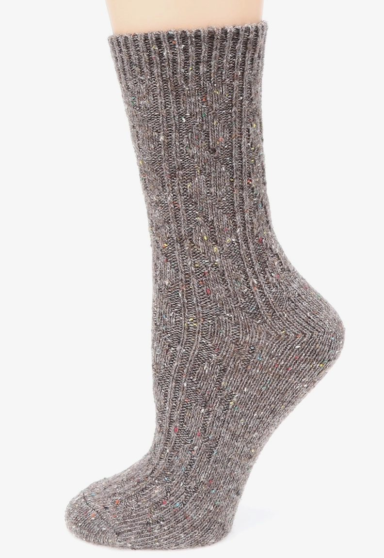 Women's Cable Knitted Wool Blend Crew Length Socks - Final Sale
