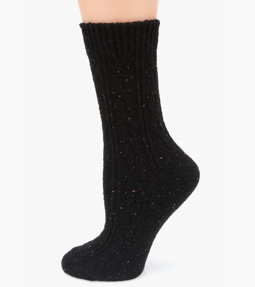 Women's Cable Knitted Wool Blend Crew Length Socks - Final Sale
