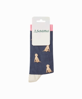 Women's Cotton Socks - Navy Labrador