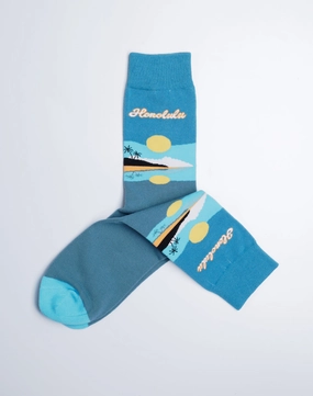 Women's Honolulu Reflection Tropical Crew Socks
