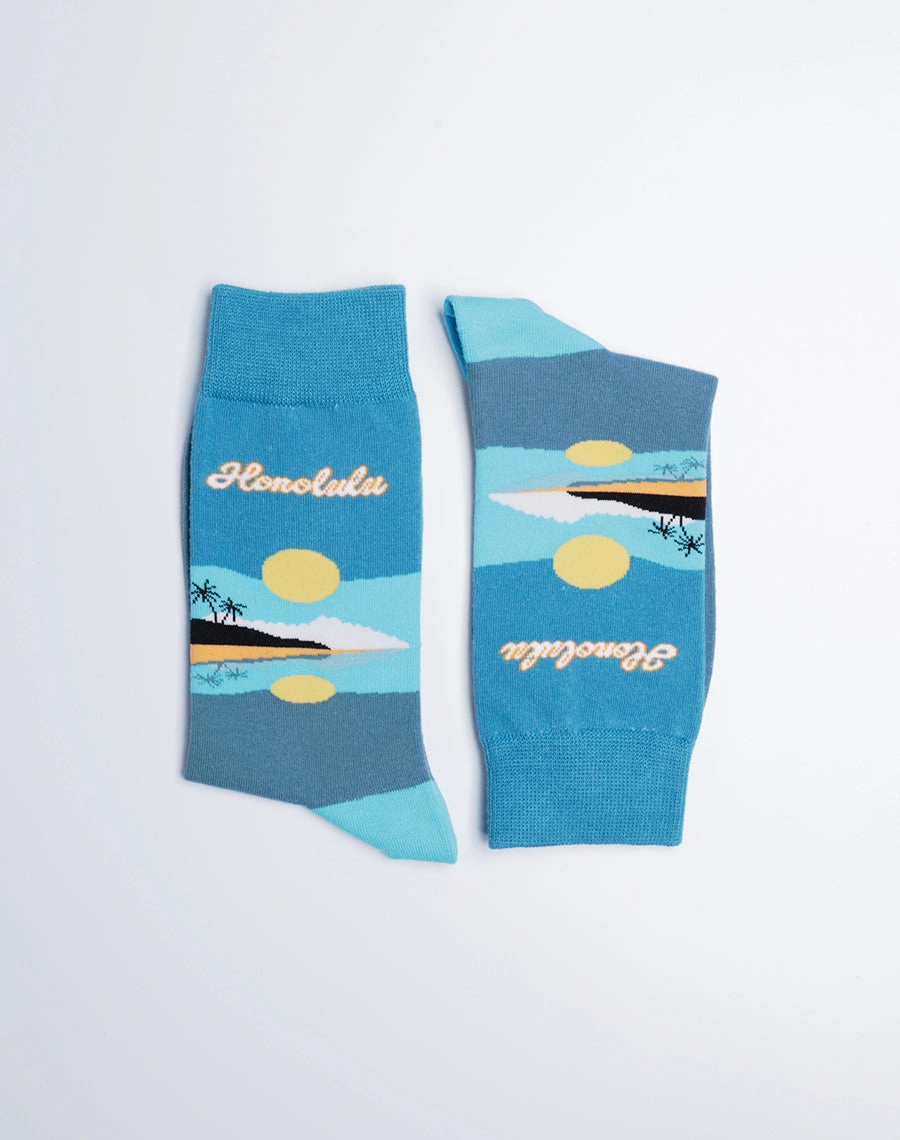 Women's Honolulu Reflection Tropical Crew Socks
